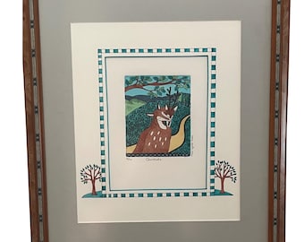 Folk Art Jorn Lynae Mork "Quiétude" Limited Edition Print 12/40 Hand-Painted Mat