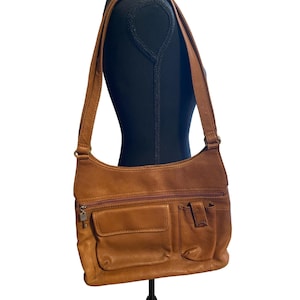 Vintage Fossil 75082 Braune Leder- Schlüssel- Schultertasche Vintage Fossil Handtasche