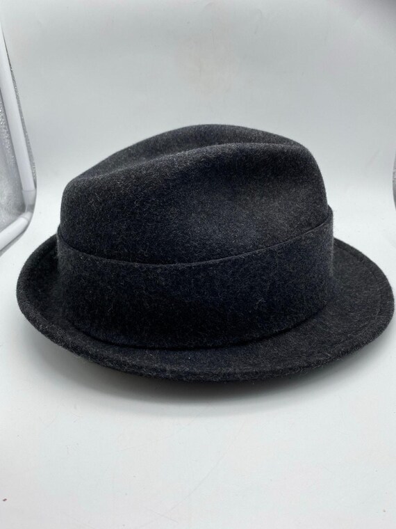 CALLANAN Black Wool Bow Hat Vintage Callanan Chapeaux Pret a Porter Gray Wool Fedora Hat  main image 4