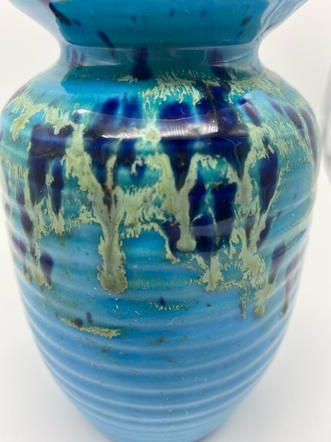 Bar Harbor Blue Drip Pottery Vase - Etsy