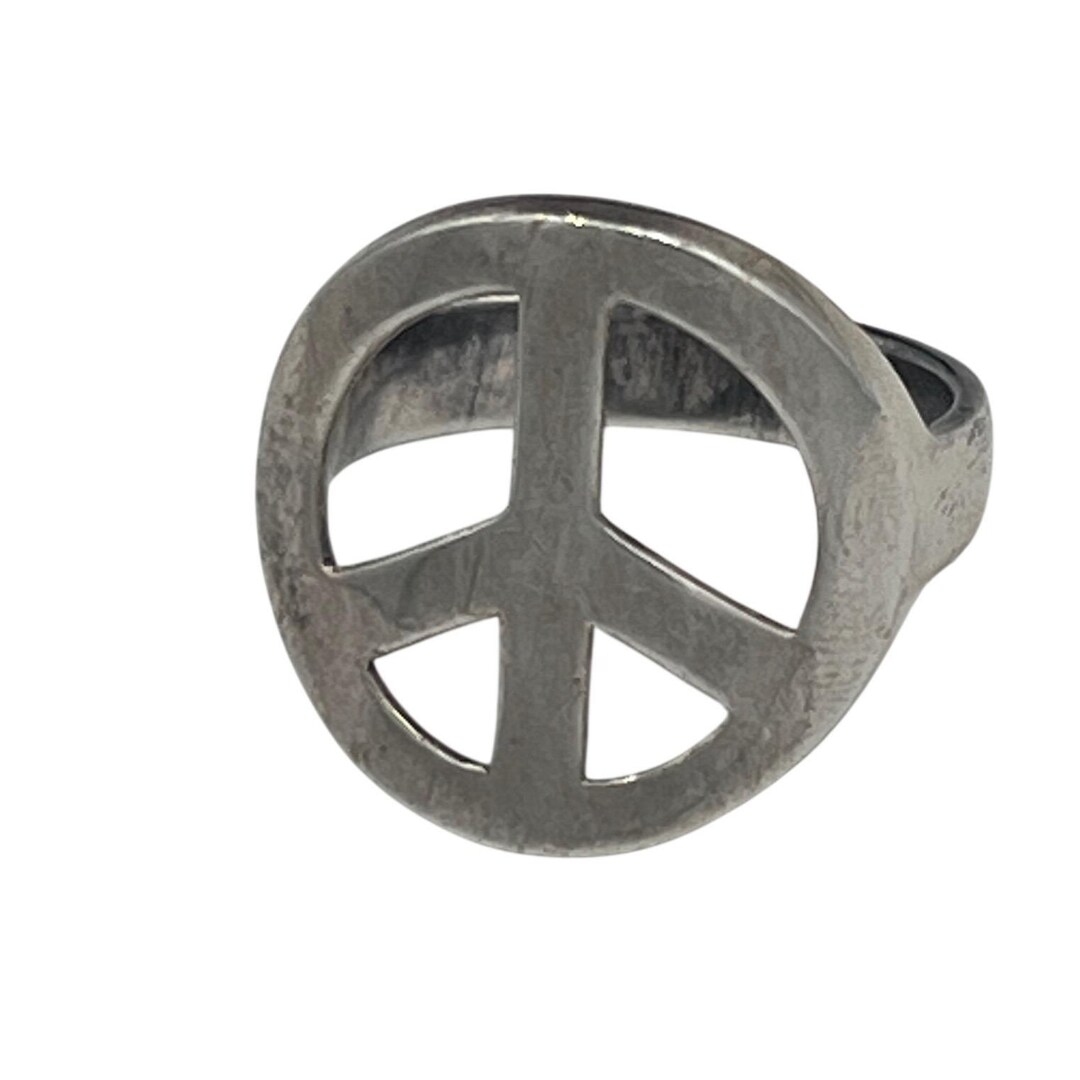 Coach 925 Peace Sign Chunky Ring Sterling Size 8.25 - Etsy