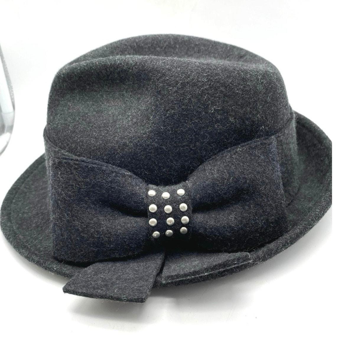 Vintage Callanan Chapeaux Pret A Porter Wool Hat Leopard Bow Zipper Bucket Hats Black 100% Wool Hats for Women for sale | eBay main image 3