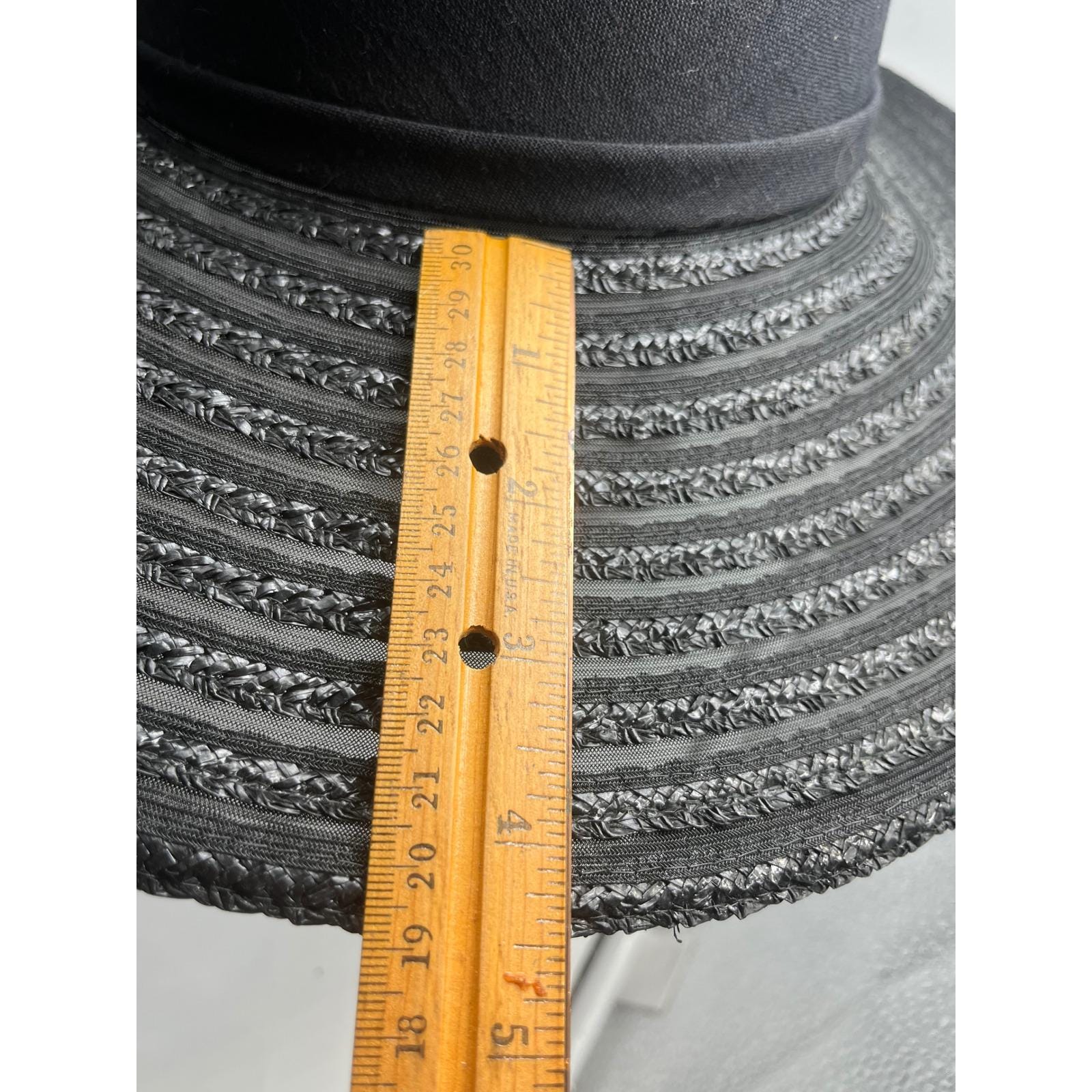 Vintage Marche Exclusive Black Wide Brim Hat Tall Crown  display picture 2