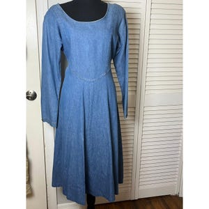 Denim Dresses Midi Long Sleeves - Etsy
