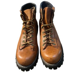 VtG 60s LL BEAN Maine Leather Hiking Mountaineering Utility‎ Boot 7.5 C Rare Vintage 60s LL Bean Script Label Tall Leather Maine Hunting  main image 2