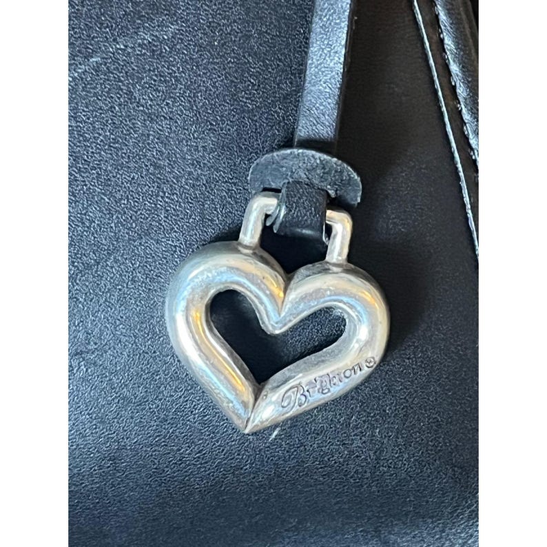 Vtg Brighton Braided Heart Saddle Bag croc embossed Box and Dustbag 1990s image 5