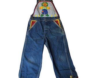 VTG OshKosh One-of-a-Kind Denim Kinder Overall Quilted von Marti Michell Rare
