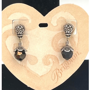 Brighton "Cannes" Collection Retired Silver-Plated Dangle Post Earrings image 1