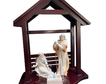 Belén de porcelana Lenox First Blessing, 3 piezas y pesebre*LEER*