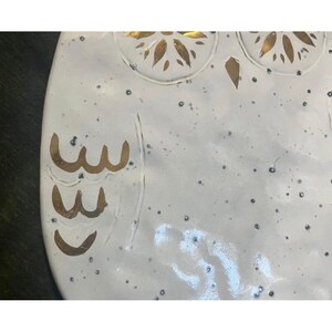 Anthropologie Lg Owl Portugal Pottery trivet Charcuterie platter decor Rare! image 8