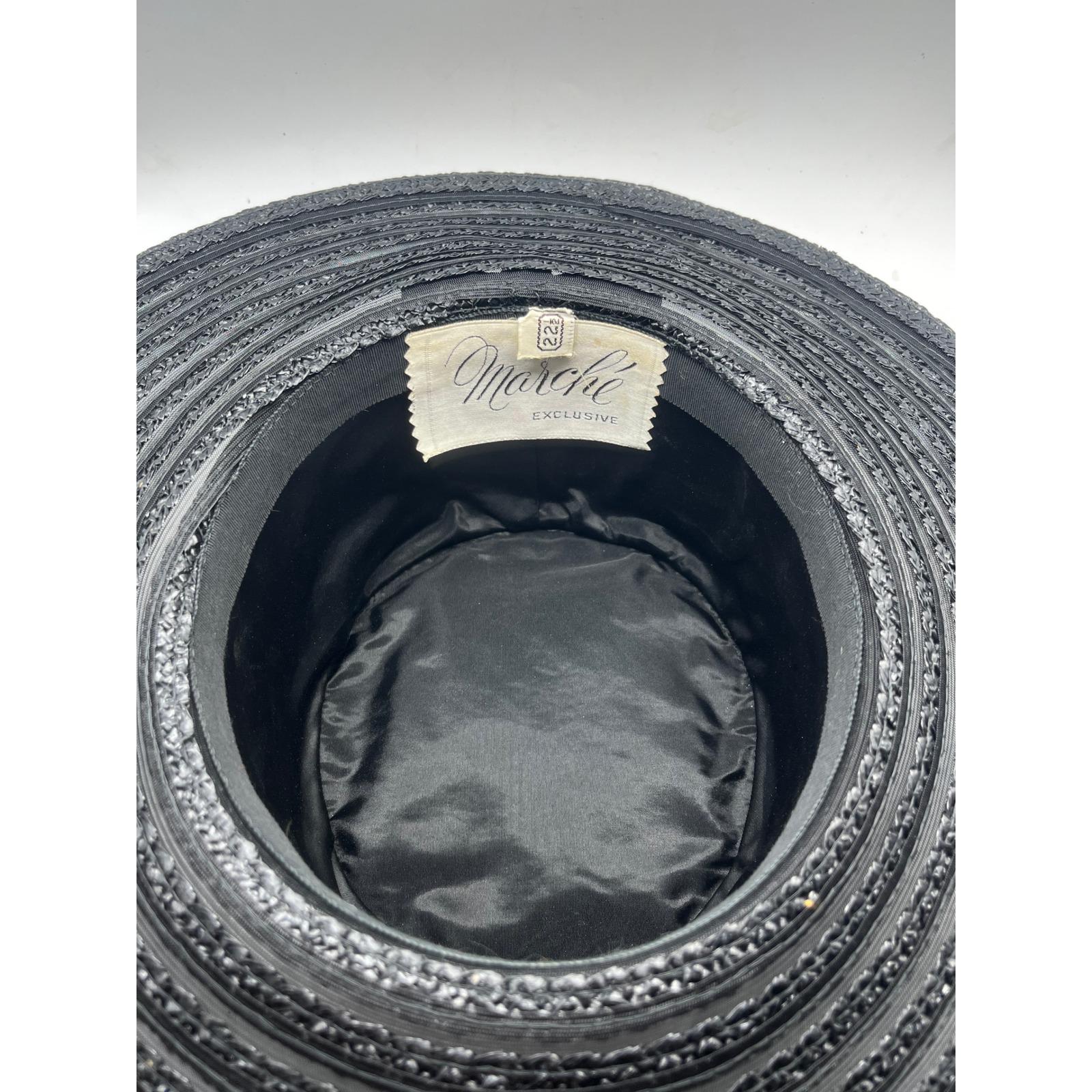 Vintage Marche Exclusive Black Wide Brim Hat Tall Crown  display picture 1