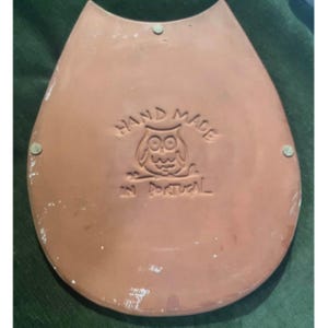 Anthropologie Lg Owl Portugal Pottery trivet Charcuterie platter decor Rare! image 2