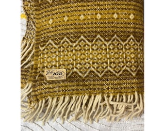 Vintage Faribo 100% wollen deken "Mesa" Gold SW Faribault Woollen Mill Co.