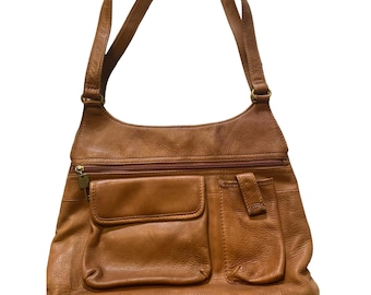 Vintage Fossil Brown Leather Shoulder Bag 75082