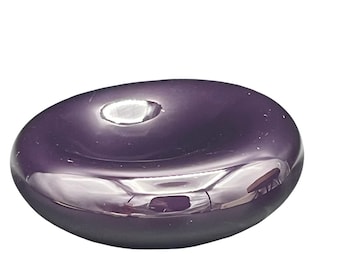 Plato de cristal vintage de los años 80 de Larry Laslo Mikasa, color ciruela lavanda púrpura. Fabricado en Japón.