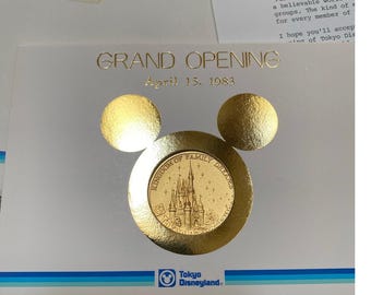 Vtg 1983 Disneyland Tokyo Japan Grand Opening Coin Medallion