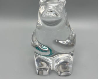 Kosta コスタ　氷山とホッキョクグマのガラスのオブジェ ヴィンテージ コスタ ガラス ホッキョクグマの彫刻 by Vicke