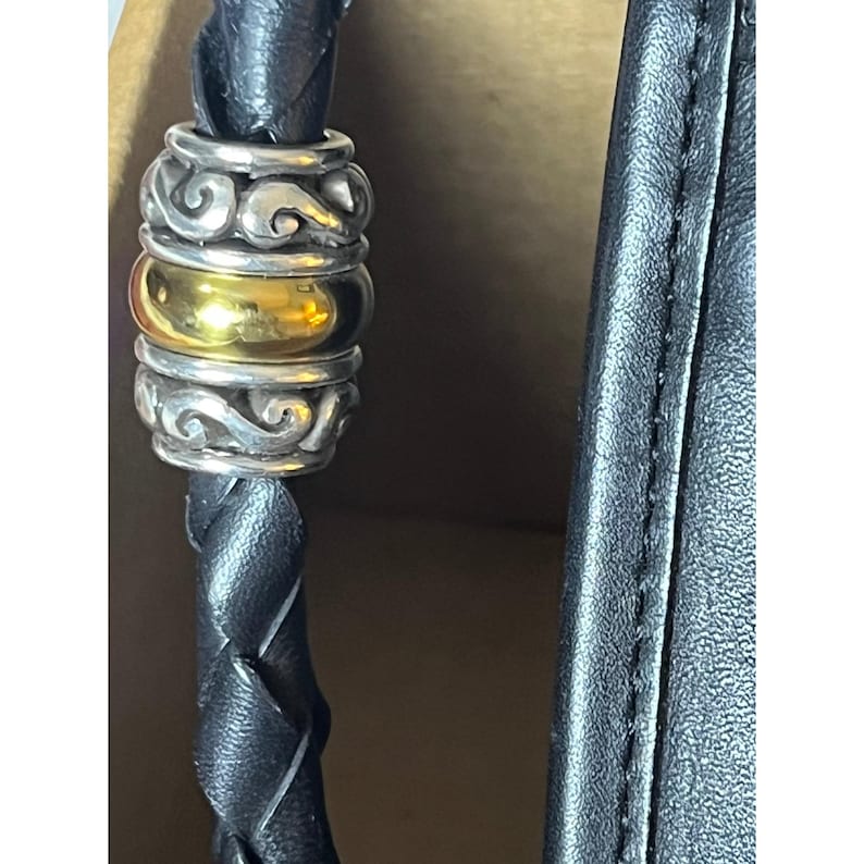 Vtg Brighton Braided Heart Saddle Bag croc embossed Box and Dustbag 1990s image 6