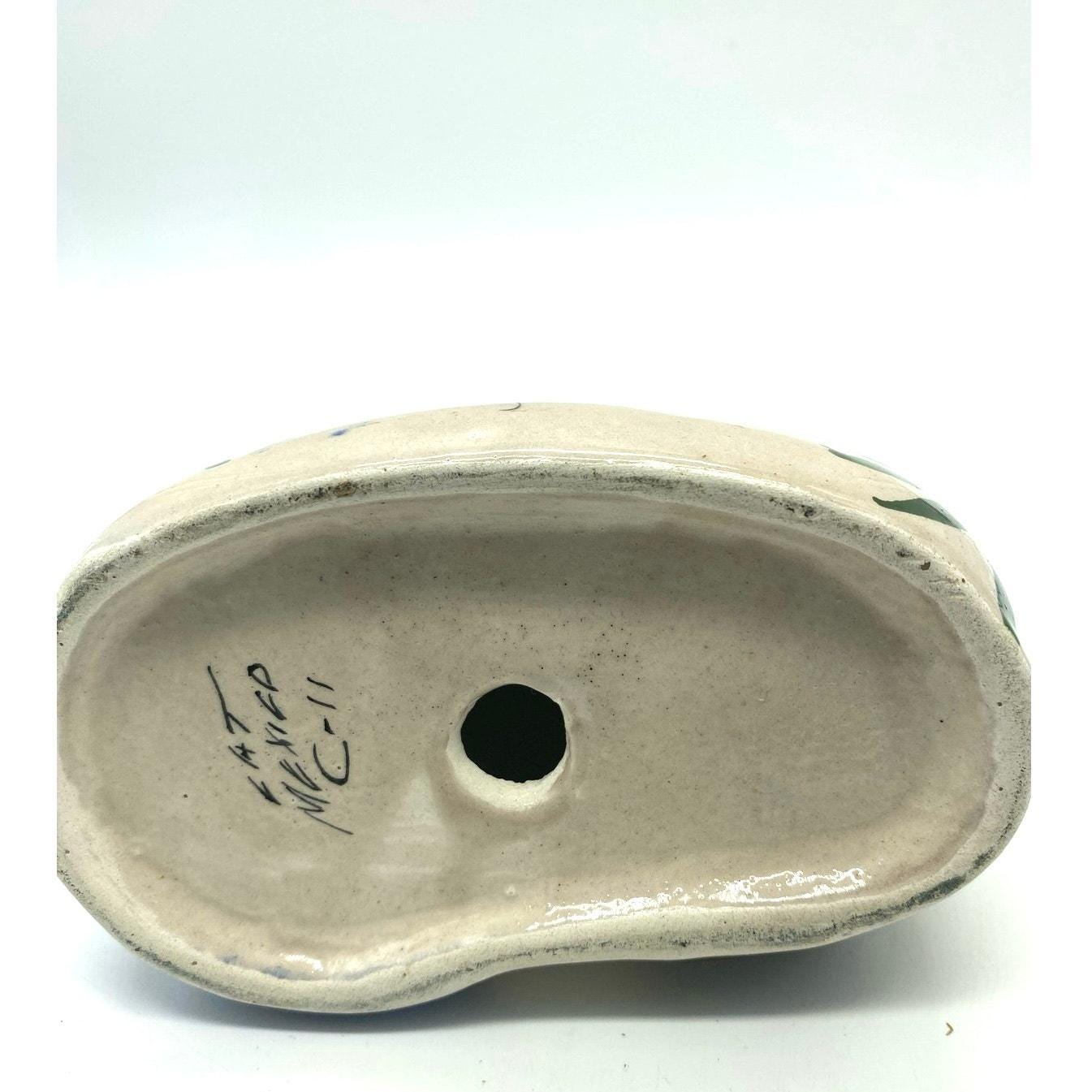 ヴィンテージ トナラ メキシコ フォークアート 陶器 猫の置物 サイン 