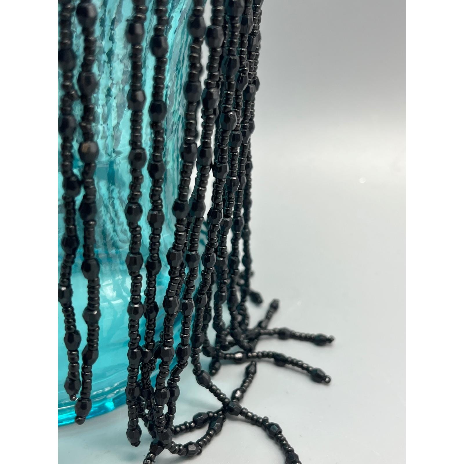 Black Beaded Mesh Headpiece Bead Cap Cleopatra Costume Mardi  display picture 3