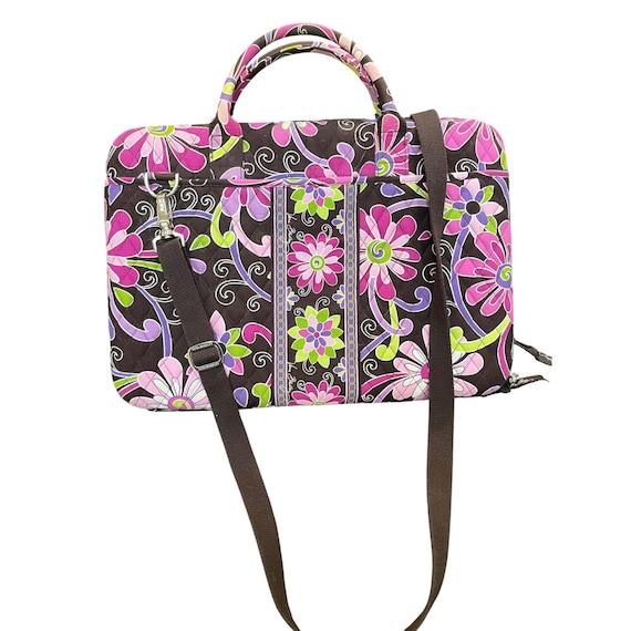 Vera Bradley Hard Sided Purple Punch Laptop Bag Tech Case With