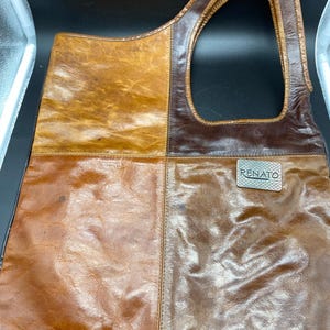 Renato Cueros Bolso Mujer Color Block Piel Marrón, Tan Mod Hobo