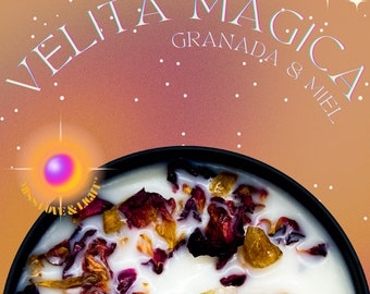 Vela Aromática de Cera de Soya de Granada con Miel