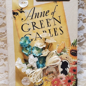 Anne of Green Gables in Cream, diário de lixo eletrônico, livro do tesouro, diário feito à mão