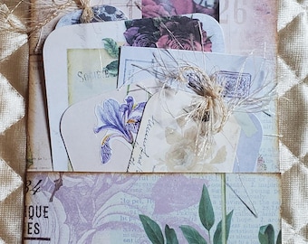 Stuffed Purple Envelope, Junk Journal, Journal, Altered Envelope, Shabby Chic, Ephemera, Handmade Journal, Vintage inspired,