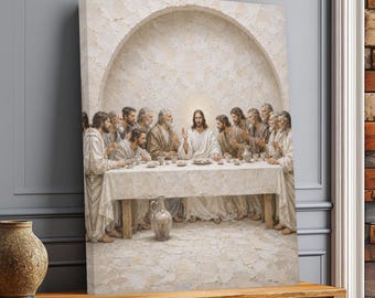 Cuadro de la Última Cena en lienzo, escena bíblica de los discípulos de Jesús, decoración de fe cristiana