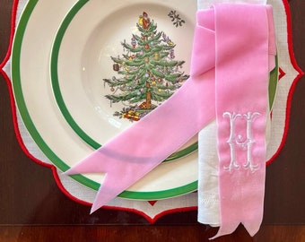 Cinta De Servilleta De Terciopelo Bordada