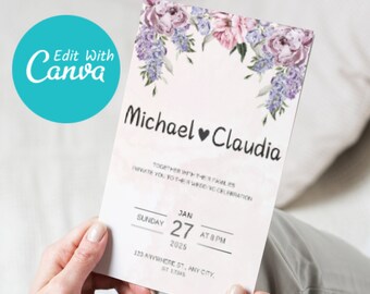 Editable Wedding Invitation | Template Editable - Printable | Digital Wedding Invites | IPhone Invite | Mobile Invite Download | Smartphone