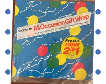 Vintage 4 pack of birthday gift wrap!  For wrapping, scrapbooking, decoupage, paper crafts, cardmaking