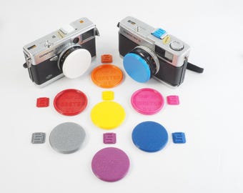Olympus Trip 35, Pen EE. Pen EE-S, 35RC, 35EC Lens Caps & Hot Shoe Covers By Forster UK