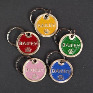 Personalised Coloured Brass Pet Tag, Premium colourful Brass Pet ID Tag, Personalized ID Tag for Pets, Luxury Pet Tag