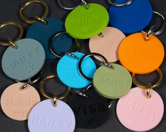 Placa de identificación de silicona personalizada para mascotas, placa de identificación grabada silenciosa