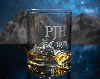 Personligt graverat whiskyglas, monogrammärkt present