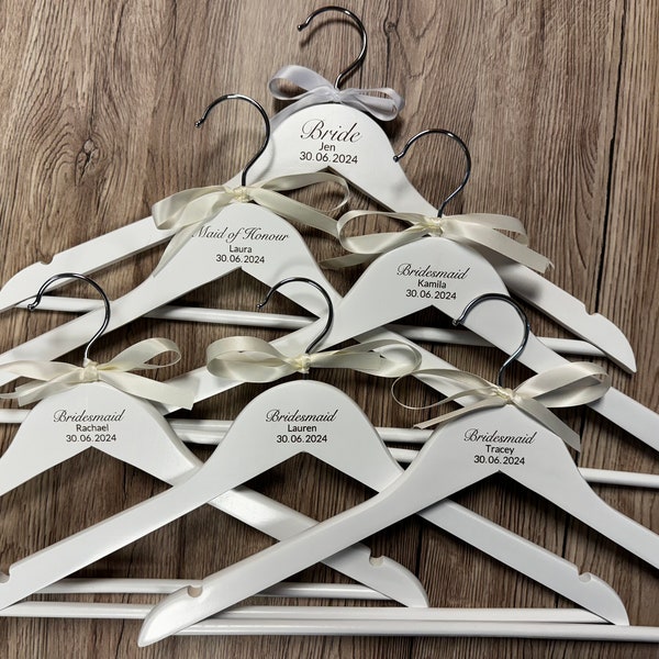 Personalised Bridal Hangers, Bridesmaid Hangers, Maid of Honour Hanger, Perfect gift & Keepsake for Wedding party, permanent and lasting