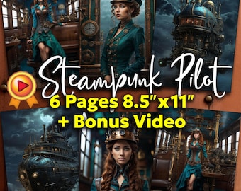 Steampunk Pilot Art Prints + Bonus Video: Victorian Retro-Futurism (Digital Download)