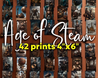 Steampunk Collage Kit: 42 Retro Futurism Prints (Digital Download)