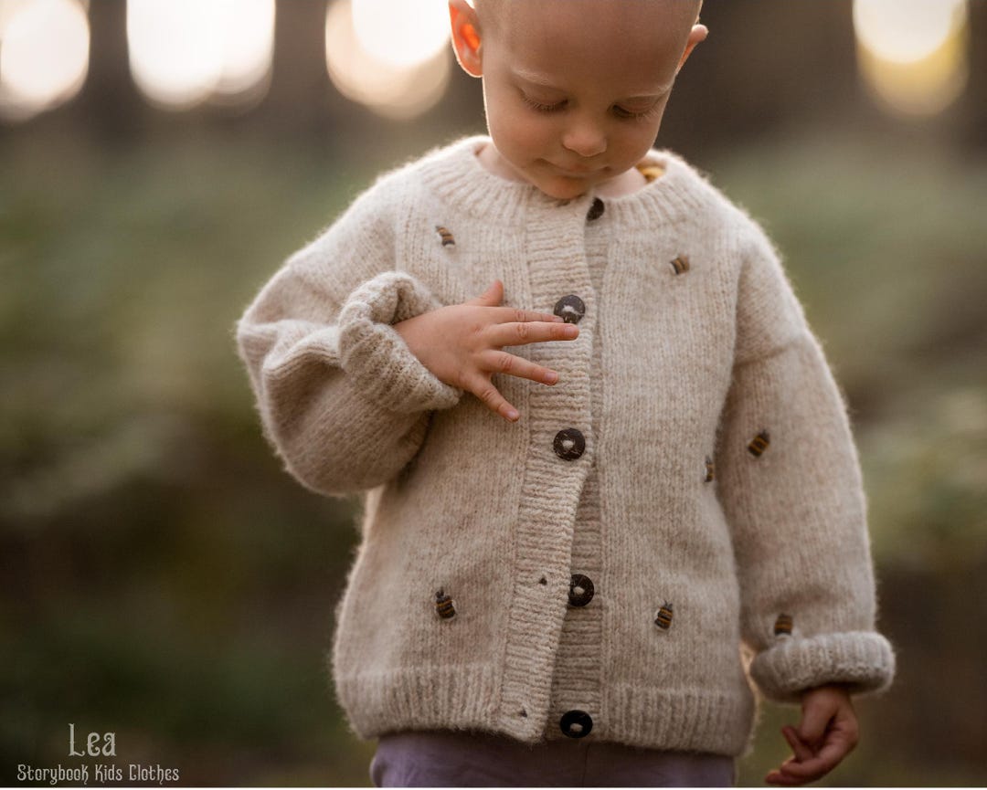 Organic Merino Baby Cardigan - Olive/Anthracite Melange