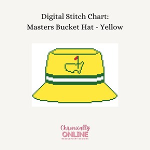 Chapéu Masters Yellow Bucket - Gráfico digital de pontos de agulha