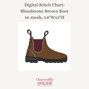 Blundstone Brown Boot - Needlepoint Digital Stitch Chart