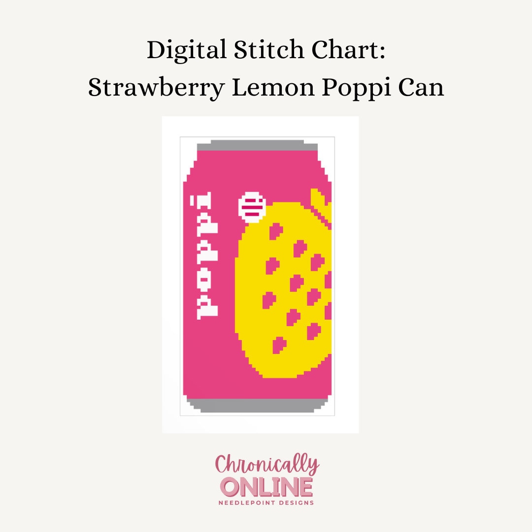 Strawberry Lemon Poppi - Digital Needlepoint Stitch Chart - Etsy