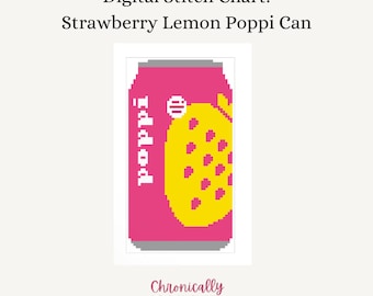 Strawberry Lemon Poppi - Digital Needlepoint Stitch Chart