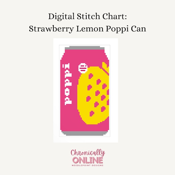 Strawberry Lemon Poppi - Digital Needlepoint Stitch Chart - Etsy