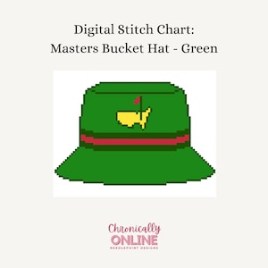 Chapéu Masters Green Bucket - Gráfico de pontos digitais em ponta de agulha