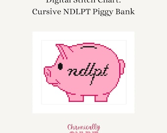 NDLPT Cursive Sparschwein - Digitale Stickvorlage