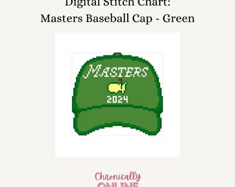 Masters Grüne Baseballkappe - Nadelspitze Digitale Stichvorlage