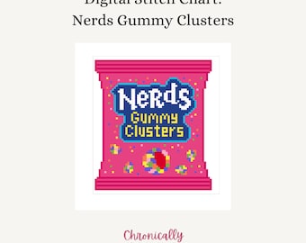 Nerds Gummy Clusters - Digital Needlepoint Stitch Chart